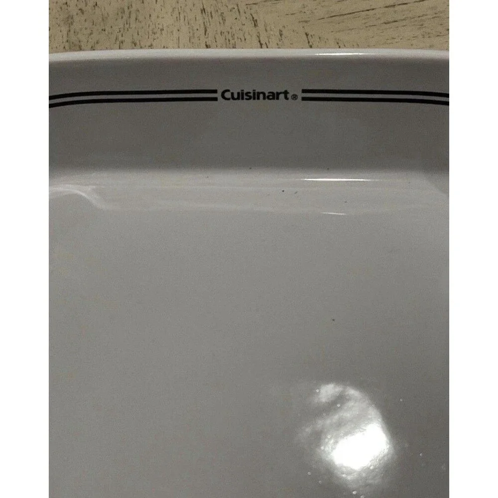 Cuisinart Square Baking Casserole Dish White With GrayTrim, Handles